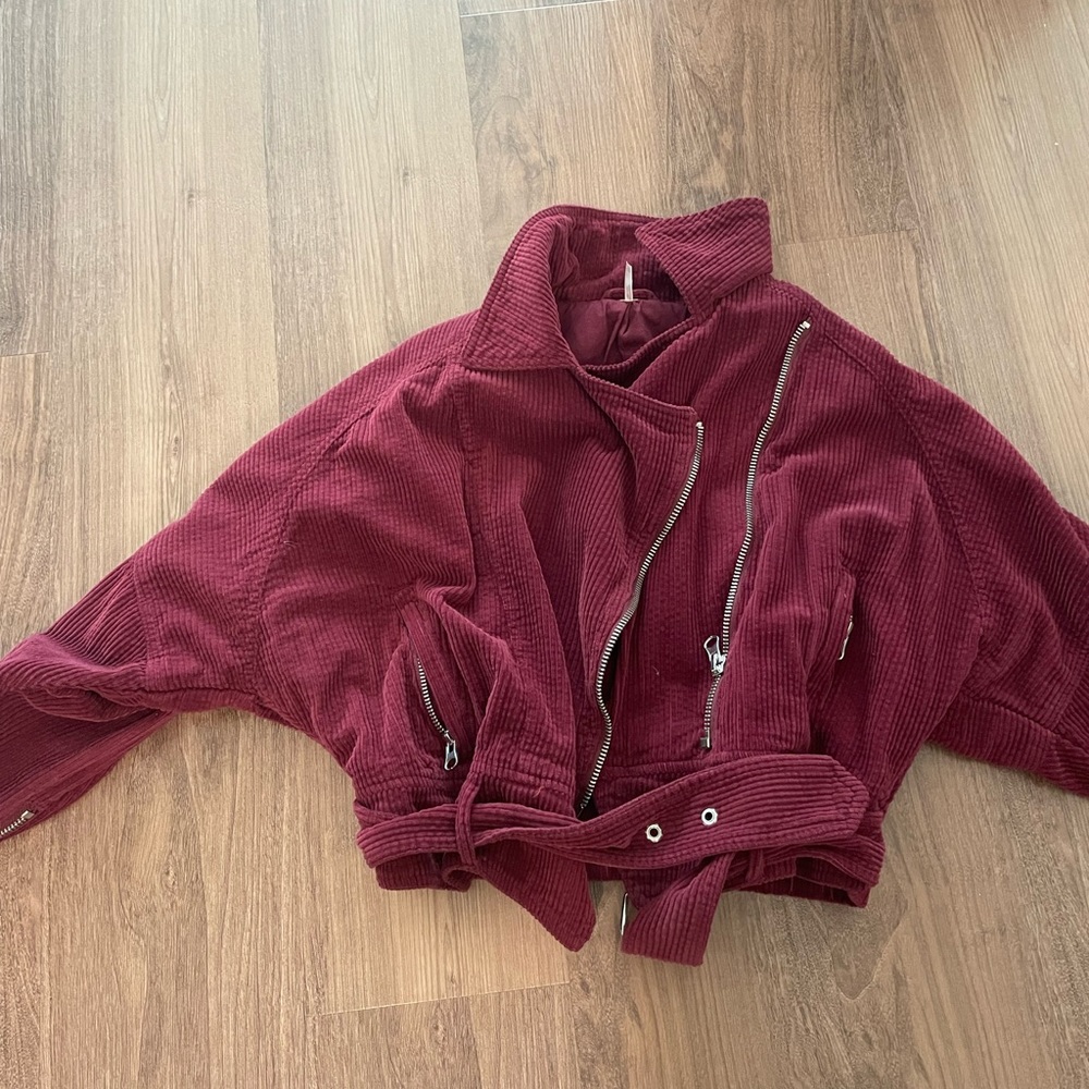 Free People Maroon Corduroy Jacket